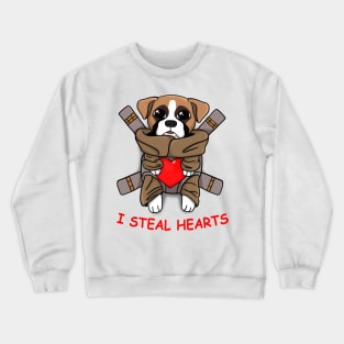 I Steal Hearts Valentines Day baby Boxer dog Lover gift T-Shirt Crewneck Sweatshirt